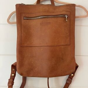 Parker Clay Brown Leather Backpack